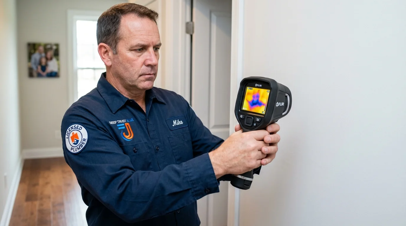 Thermal imaging leak detection by Johns Plumbing LLC in Waterbury